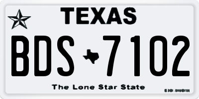 TX license plate BDS7102