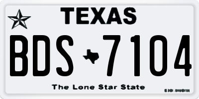 TX license plate BDS7104