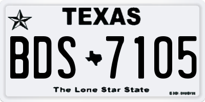 TX license plate BDS7105