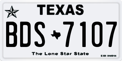 TX license plate BDS7107