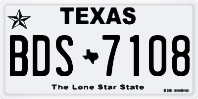 TX license plate BDS7108