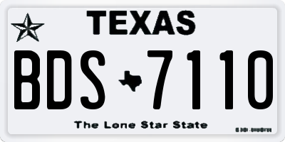 TX license plate BDS7110