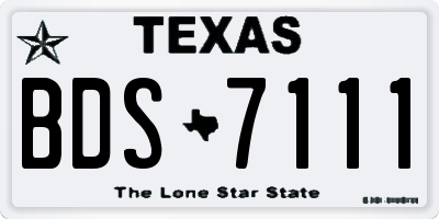 TX license plate BDS7111