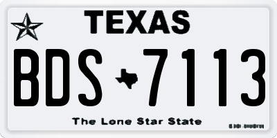 TX license plate BDS7113