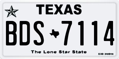 TX license plate BDS7114