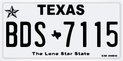 TX license plate BDS7115