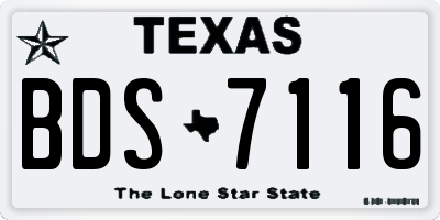 TX license plate BDS7116