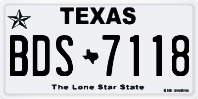TX license plate BDS7118