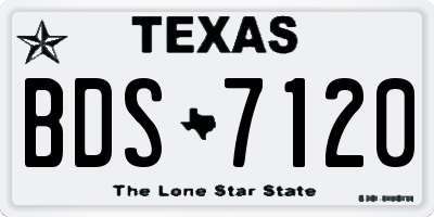 TX license plate BDS7120