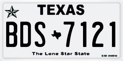 TX license plate BDS7121