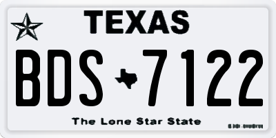 TX license plate BDS7122