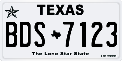 TX license plate BDS7123