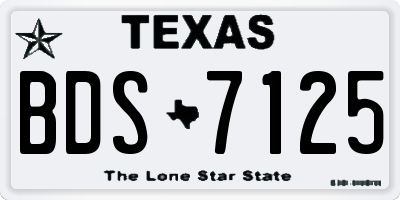 TX license plate BDS7125