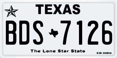 TX license plate BDS7126