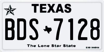 TX license plate BDS7128