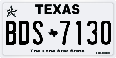 TX license plate BDS7130
