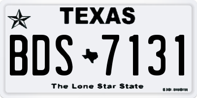 TX license plate BDS7131