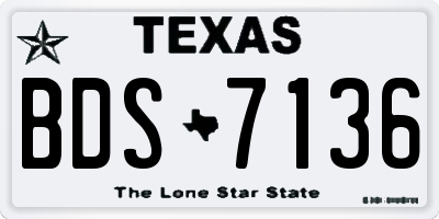 TX license plate BDS7136