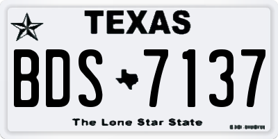 TX license plate BDS7137