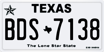 TX license plate BDS7138