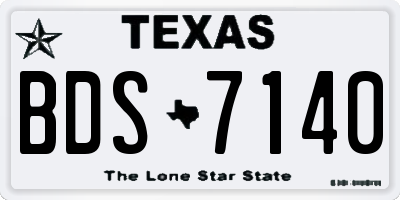 TX license plate BDS7140