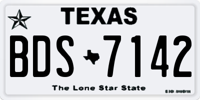 TX license plate BDS7142