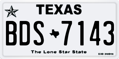 TX license plate BDS7143