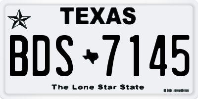 TX license plate BDS7145