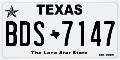 TX license plate BDS7147