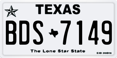 TX license plate BDS7149