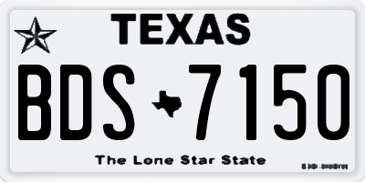 TX license plate BDS7150