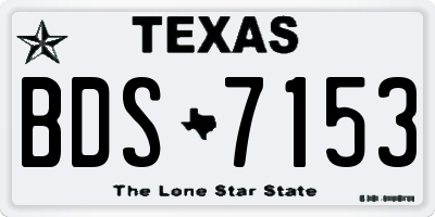 TX license plate BDS7153