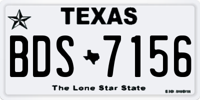 TX license plate BDS7156