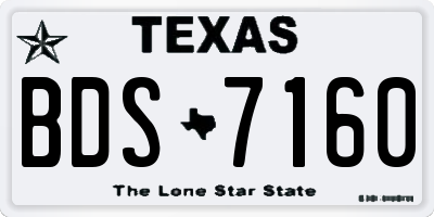 TX license plate BDS7160