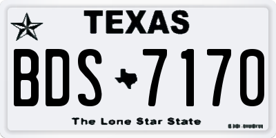 TX license plate BDS7170