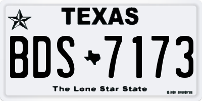TX license plate BDS7173