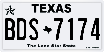 TX license plate BDS7174