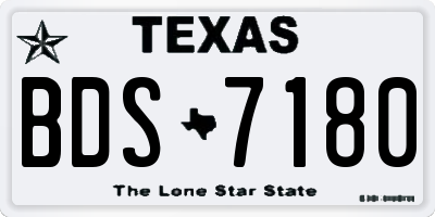 TX license plate BDS7180