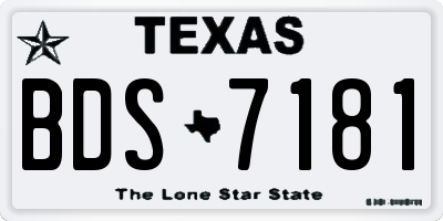 TX license plate BDS7181