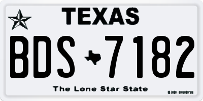 TX license plate BDS7182