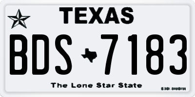 TX license plate BDS7183