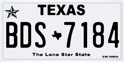 TX license plate BDS7184