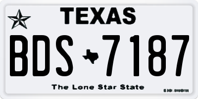 TX license plate BDS7187