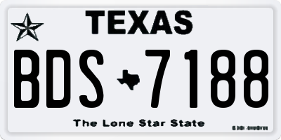 TX license plate BDS7188