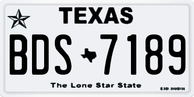 TX license plate BDS7189