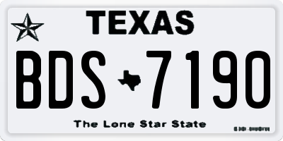 TX license plate BDS7190