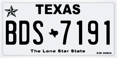 TX license plate BDS7191