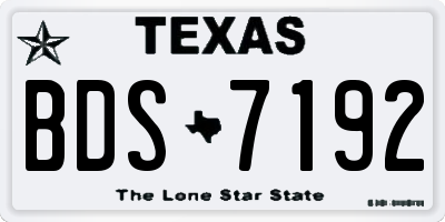 TX license plate BDS7192
