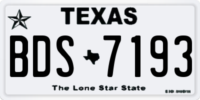 TX license plate BDS7193