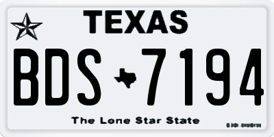 TX license plate BDS7194